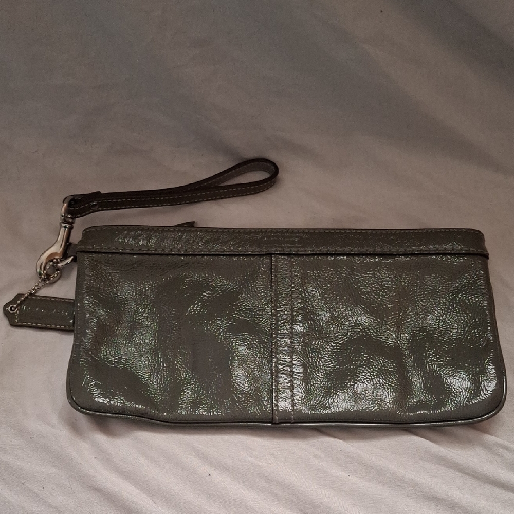 Coach Green Leather Wristlet